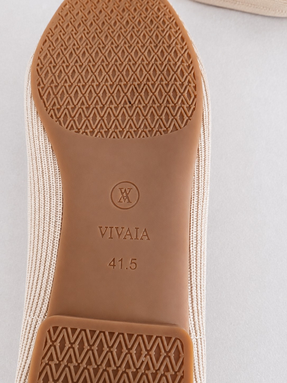 VIVAIA Women’s Ballet Flats 41.5 Beige Gold Metallic Sparkle Knit Bow Square Toe - Picture 5 of 7
